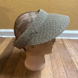 Scala Black and White Woven Visor